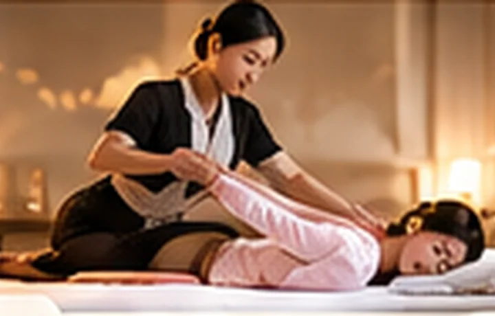 Thai Massage home massage illustration